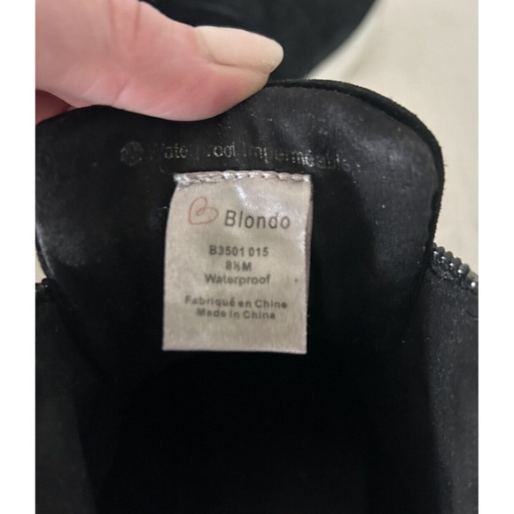 BLONDO Women's Glenda Platform Sneaker Bootie Waterproof Black Suede Size 8.5 - Picture 6 of 9
